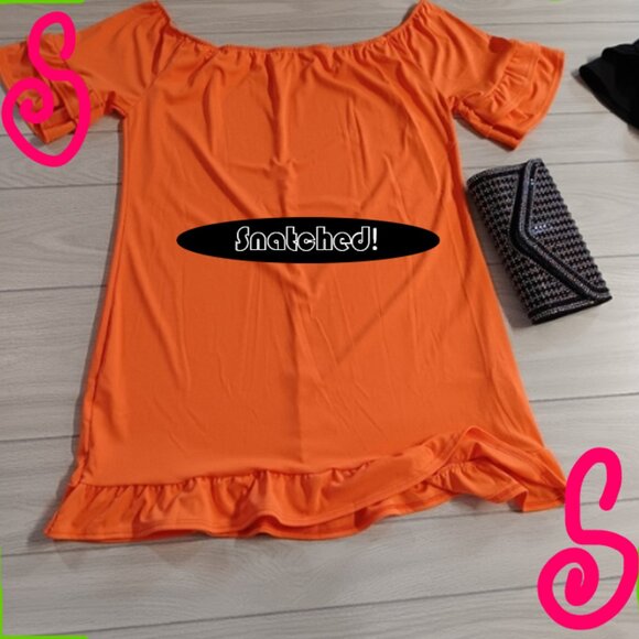 Women Fashion Plus Size Loose Off Shoulder Ruffled Dress - Picture 1 of 10